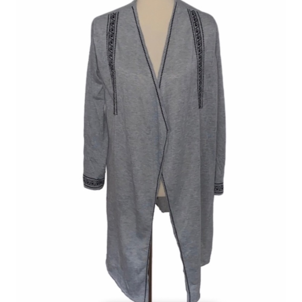 Francesca’s Embroidered Open Front Cardigan